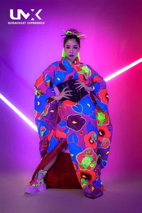 UVX Dancer — neon kimono